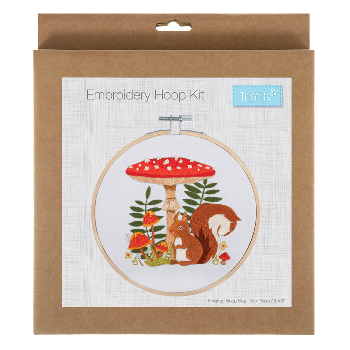 Trimits Embroidery Hoop Kit Toadstool Squirrel TCK078