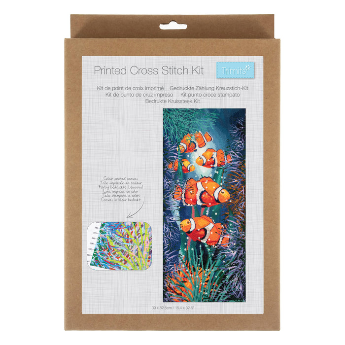 Trimits Printed Cross Stitch Kit 39 x 82.5cm Fishes GCSP14