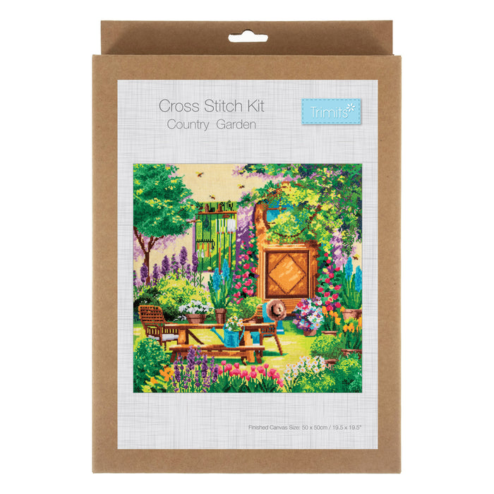 Trimits Counted Cross Stitch Kit 50 x 50cm Country Garden GCS139