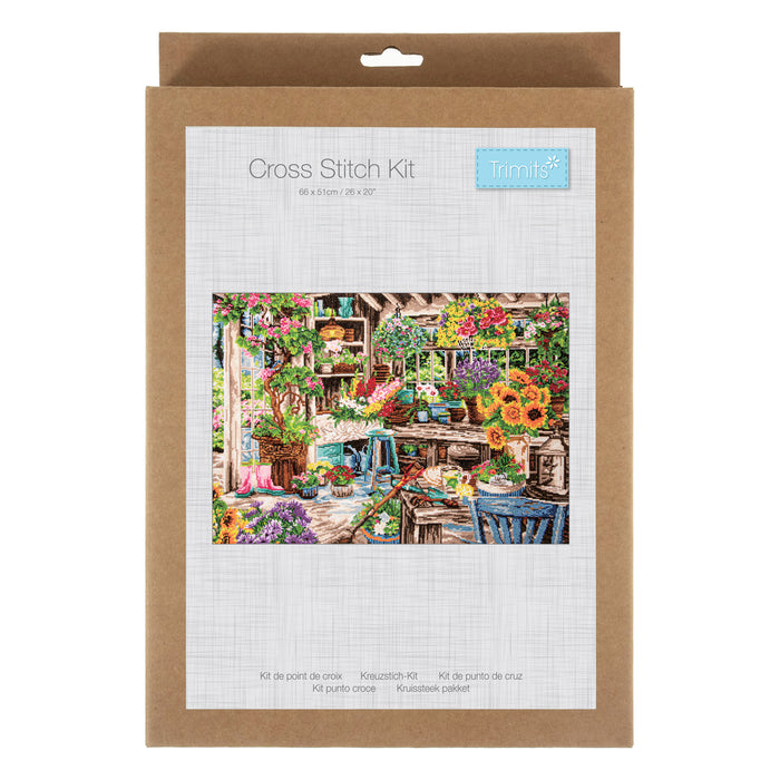 Trimits Counted Cross Stitch Kit XL 63 x 52cm Gardeners Paradise GCS183