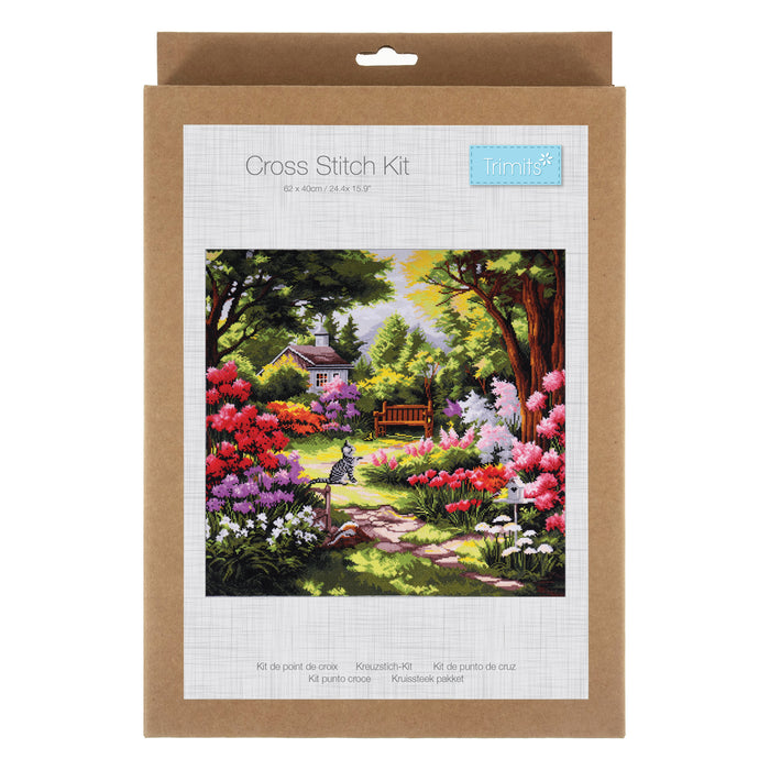 Trimits Counted Cross Stitch Kit 58 x 58cm XL Garden GCS171