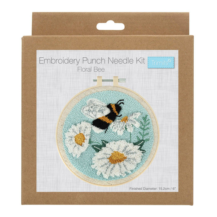 Trimits Embroidery Punch needle Kit Floral Bee GCK221