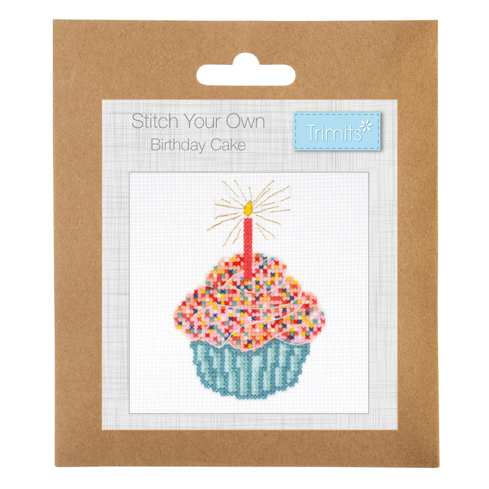 Trimits Mini Cross Stitch Kit Birthday Cake GCS146