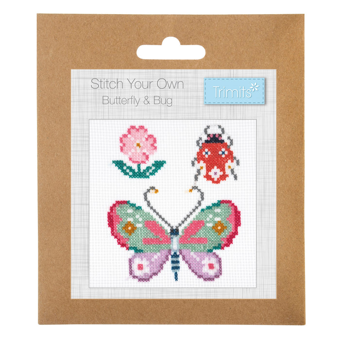 Trimits Mini Cross Stitch Kit Butterfly & Bug GCS145