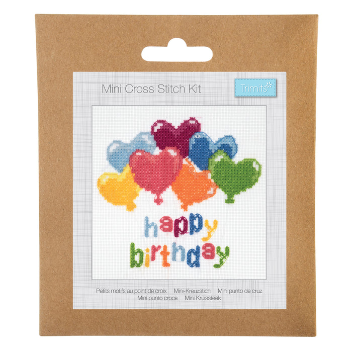 Trimits Mini Counted Cross Stitch Kit Birthday Balloon GCS170