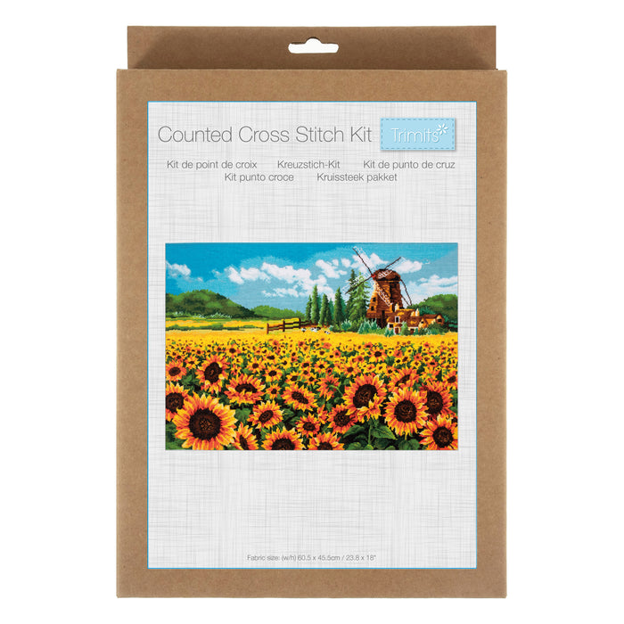 Trimits Counted Cross Stitch Kit 60.5 x 45.5cm Autumn Fields GCS259