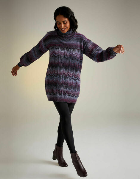 Knitting Pattern Ladies Night Blooming Roll Neck Sweater Dress - Sirda Material Needs Knitting Pattern Ladies Night Blooming Roll Neck Sweater Dress - Sirda Material Needs