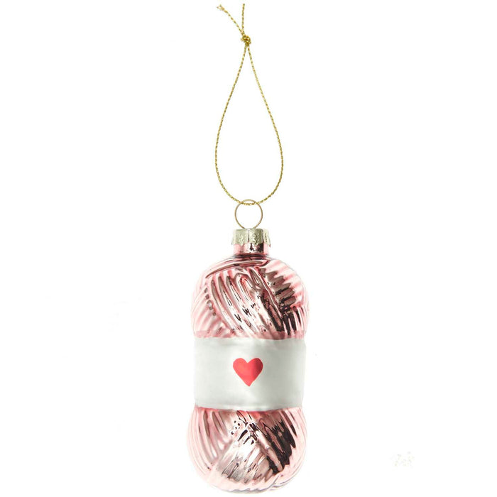 Rico Design Christmas Decoration Glass Ball Of Wool Pink - 701080