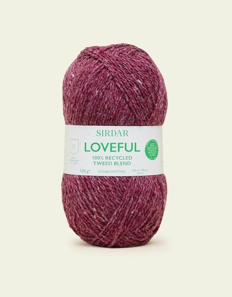 Sirdar Loveful 100% Recycled Tweed Blend DK Yarn 100g - All Shades