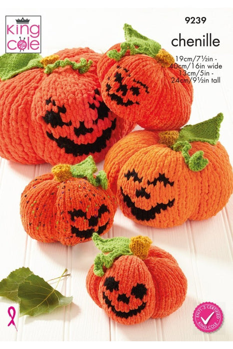 Knitting Pattern Pumpkin Tower in King Cole Chenille / Chunky 9239