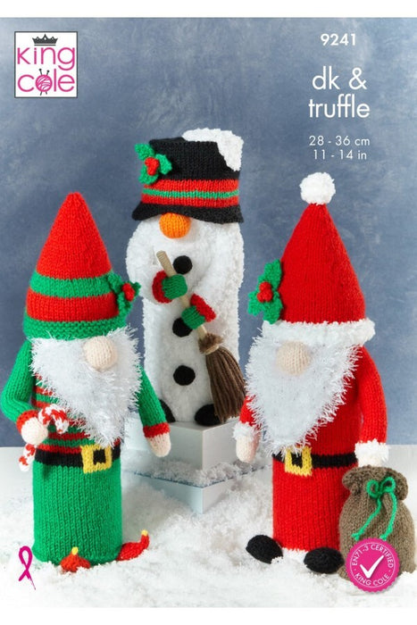Knitting Pattern Gonks Christmas Crisp Tube Covers in King Cole DK & Truffle 9241