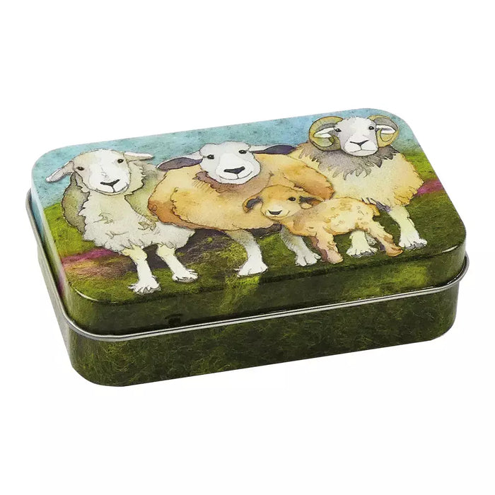 Emma Ball Mini Rectangular Tin Felted Sheep T213