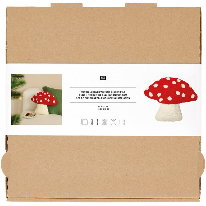 Rico Design Punch Needle Kit Cushion Mushroom 100561