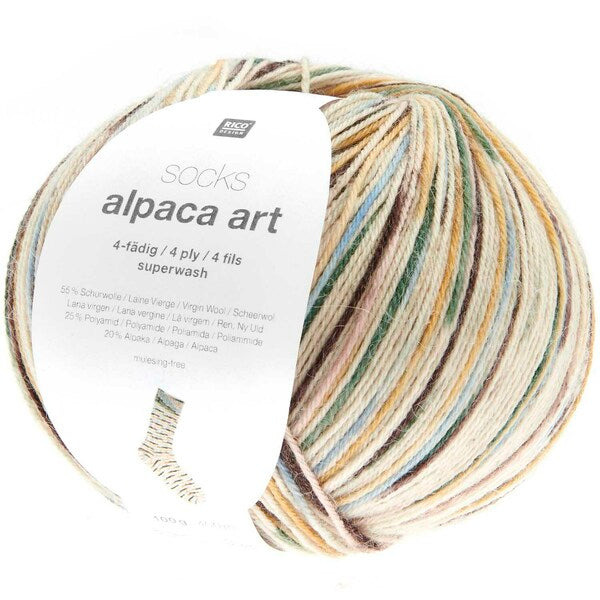 Rico Socks Alpaca Art Superwash 4 Ply Sock Yarn 100g - 383392