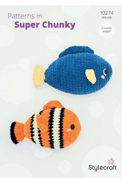 Crochet Pattern Clownfish and Regal Blue Tang in Stylecraft Soft & Cosy 10274