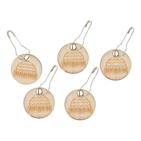 Milward Assorted Wooden Stitch Markers - 5 Design Choices