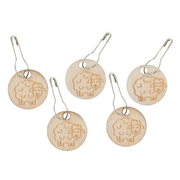 Milward Assorted Wooden Stitch Markers - 5 Design Choices