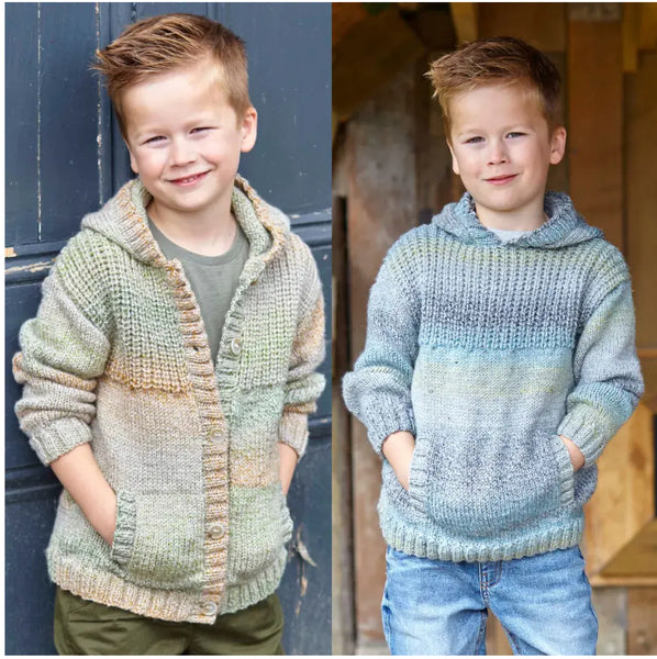 Knitting Pattern Childrens Hoodies in King Cole Crescendo Aran 6222