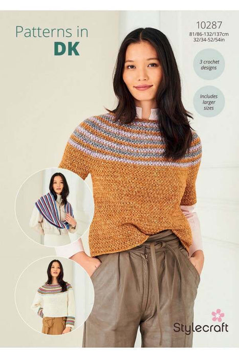 Crochet Pattern Sweater, Top and Cowl in Stylecraft Naturals Pure Wool DK or Life DK 10287
