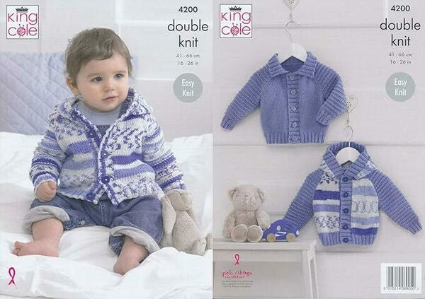 Knitting Pattern Baby & Child Cardigans Birth - 7 years in King Cole Cherish / Cherished DK 4200