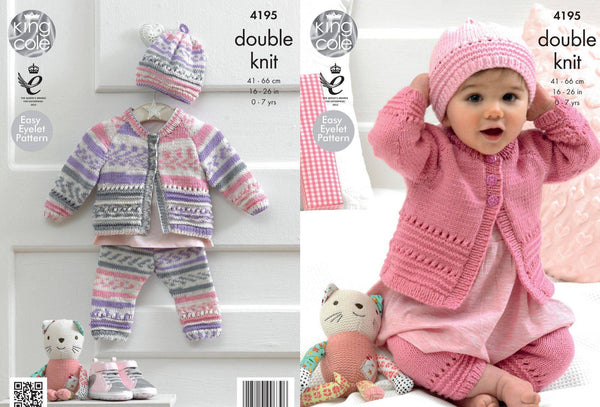 Knitting Pattern Baby & Childs Coat, Hat & Leggings 0 - 7 years in King Cole Cherish / Cherished DK 4195