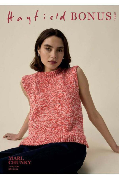 Knitting Pattern Vest in Hayfield Bonus Marl Chunky 1052