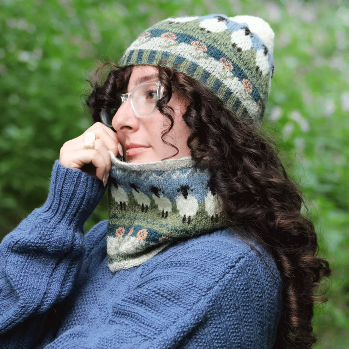 Knitting Pattern Lonk Hat & Snood in Baa Ram Ewe Pip 4ply