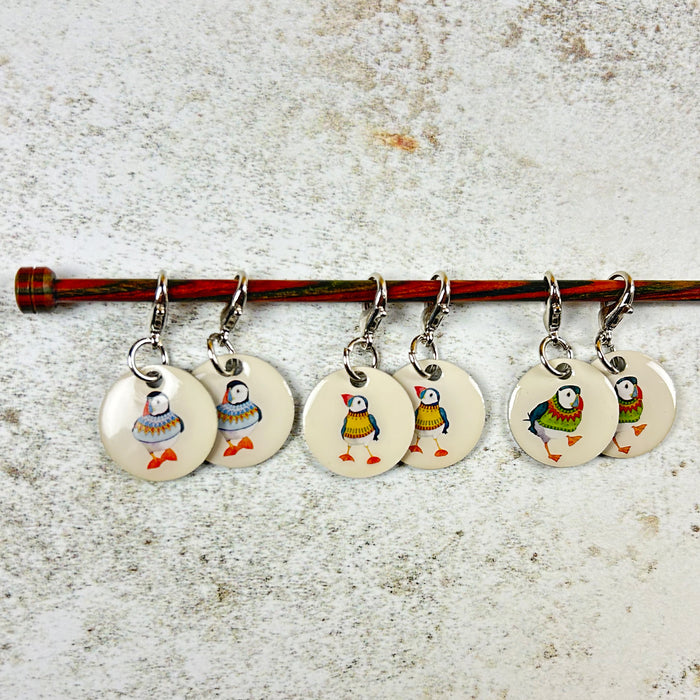Emma Ball Woolly Puffin Crochet Stitch Markers Pack of 6 CR03