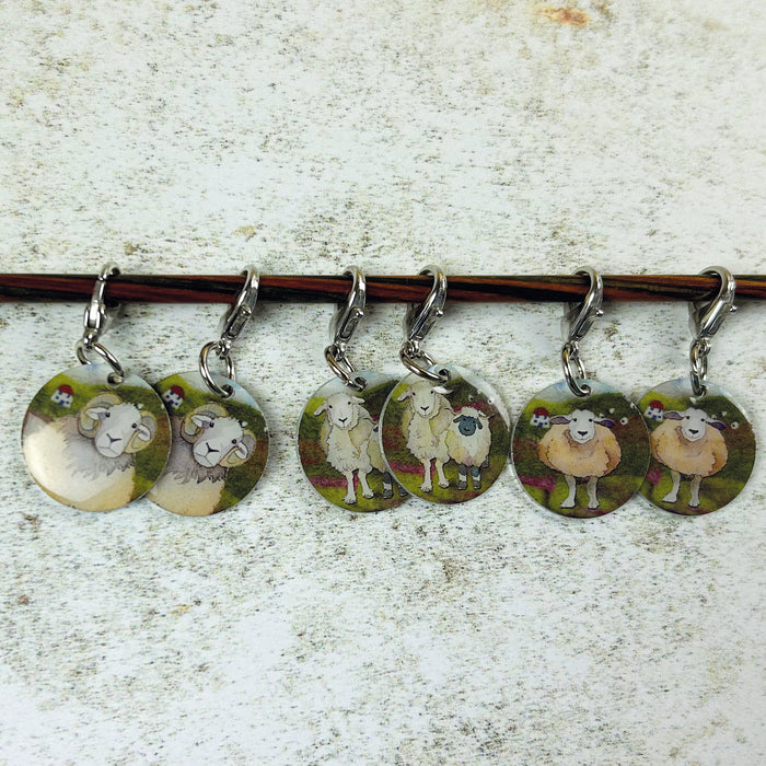 Emma Ball Felted Sheep Crochet Stitch Markers Pack of 6 CR18