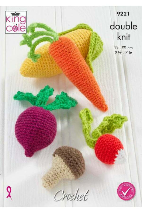 Crochet Pattern Vegetables in King Cole Big Value DK 50g 9221