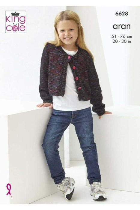 Knitting Pattern Cardigans In King Cole Firefly Aran 6629