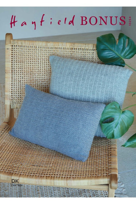 Knitting Pattern Grass Stitch Cushions in Hayfield Bonus DK 10254