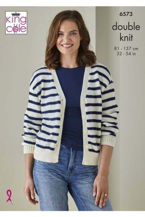Knitting Pattern Striped Cardigan and Sweater in Orchard DK 6573
