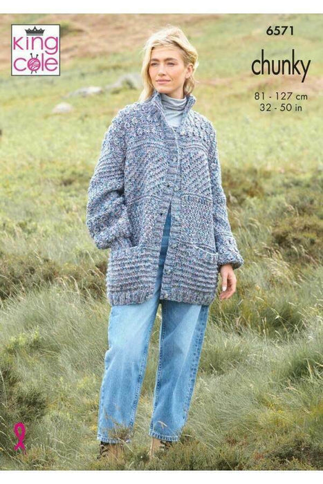 Knitting Pattern Jackets in King Cole Dalesway Moors Chunky 6571