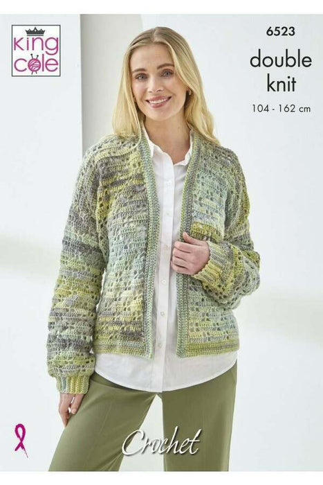 Crochet Pattern Cardigans in King Cole Cottagespun DK 6523
