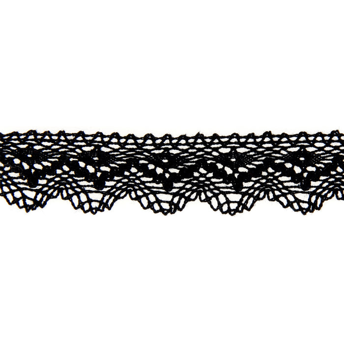 Trimmings Lace Cotton Black 25mm x 1 metre ETD900.0121.14