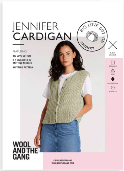 Knitting Pattern Jennifer Cardigan Wool And The Gang Big Love Cotton Chunky