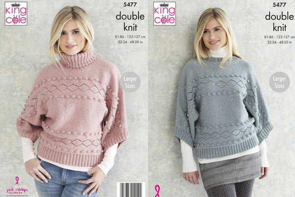 Knitting Pattern Ladies Sweaters in King Cole Subtle Drifter DK 5477