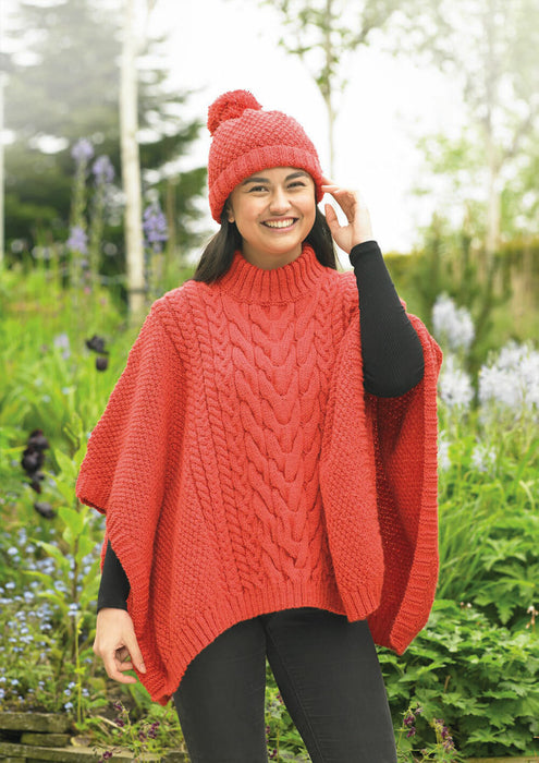 Knitting Pattern Poncho & Hat in James C. Brett Croftland Aran JB913