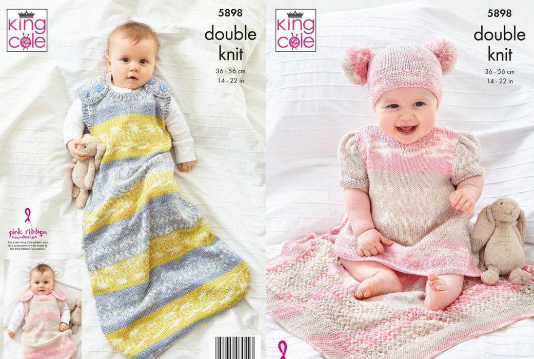 Knitting Pattern Baby Set in King Cole Fjord DK 5898