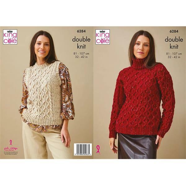 Knitting Pattern Ladies Sweater & Tank Top in Merino Blend DK 6284