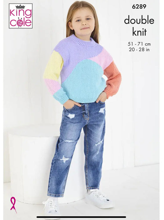 Knitting Pattern Childs Sweater & Cardigan in King Cole Comfort Baby DK 6289