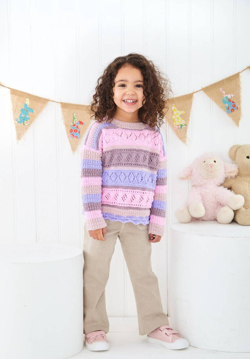 Knitting Pattern Baby & Child Sweater & Cardigan in King Cole Cherished 4 Ply 6325
