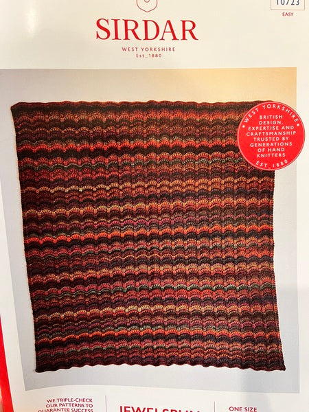 Knitting Pattern Blanket - Sirdar Jewelspun Aran - 10723