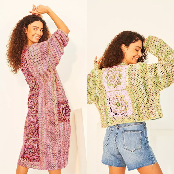Crochet Pattern Jacket Longline and Cropped 2 Designs in Stylecraft Colour Burst DK 10135