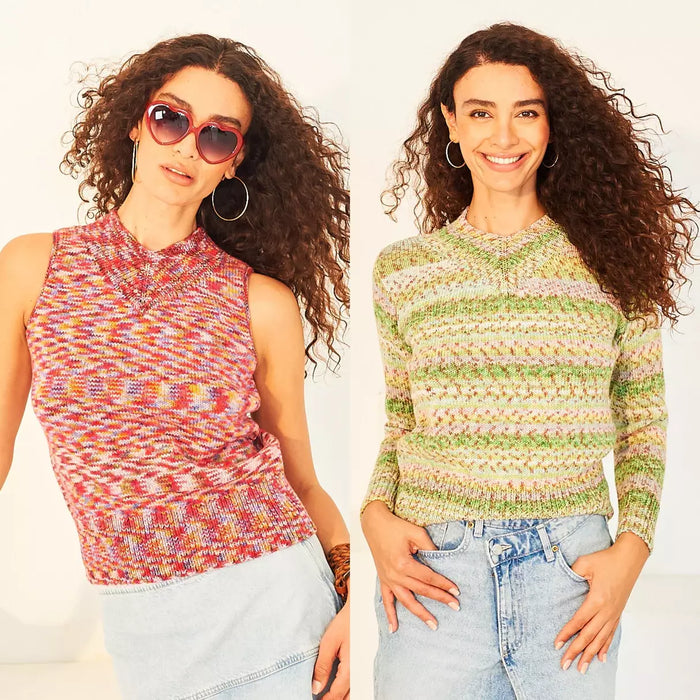 Knitting Pattern Sweater & Tank in Stylecraft Colour Burst DK 10131