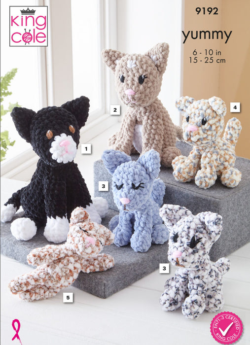 Crochet Pattern Yummy Cats Crocheted in King Cole Yummy Chunky 9192