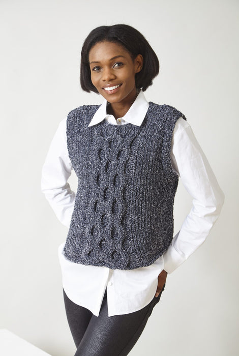 Knitting Pattern Sweater & Tank Top Knitted in King cole Yummy Tweed Chunky 6317