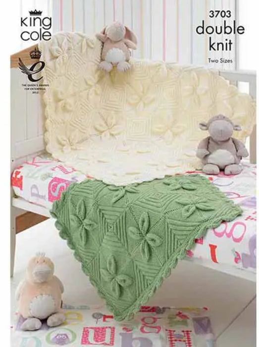 Knitting Pattern Baby Blankets Knitted in King Cole Comfort DK 3703