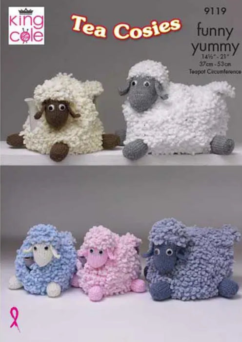 Knitting Pattern Tea Cosies Knitted in King Cole Funny Yummy and DK 9119